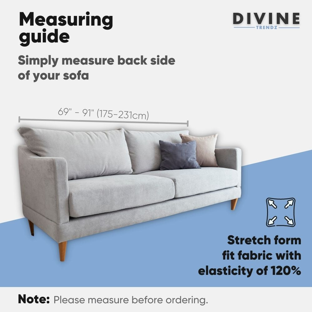 Grey Solid - Luxury Quality Strechable & Dust-proof Sofa Cover