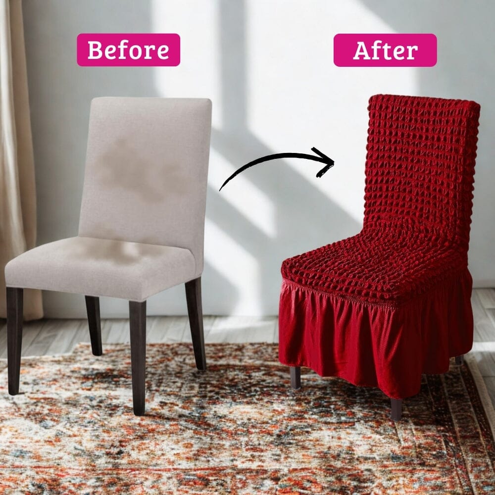Bubble Peach Dining Chair Cover - Micro Fibre Collection
