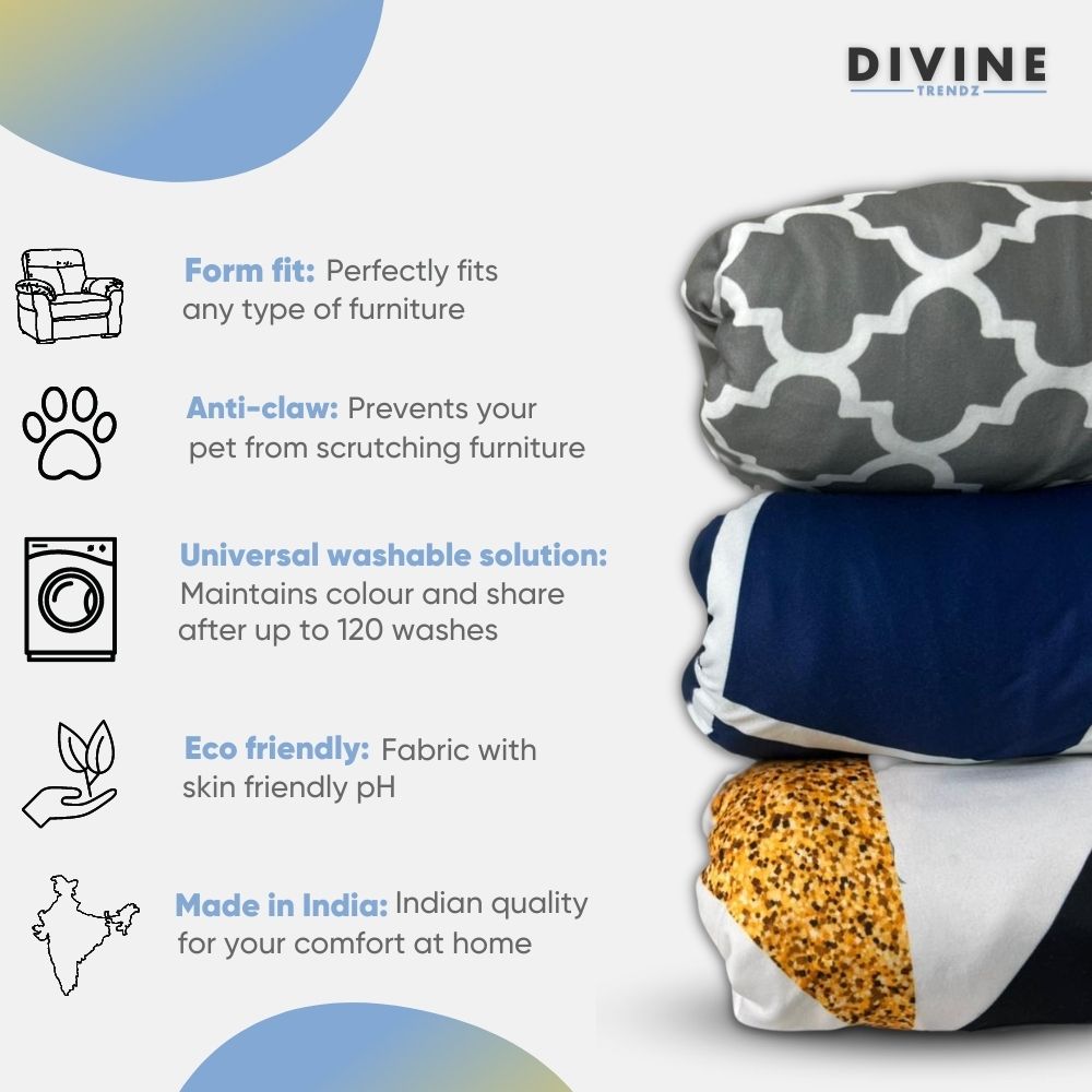 Grey Solid - Luxury Quality Strechable & Dust-proof Sofa Cover