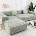 Pastel Green Forest L-Shape Sofa Cover - Stain Proof, Dust Proof, Super Strechable & Machine Washable