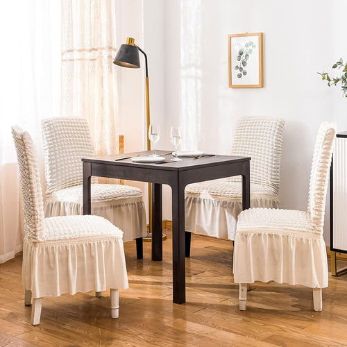 Bubble Cream Dining Chair Cover - Micro Fibre Collection