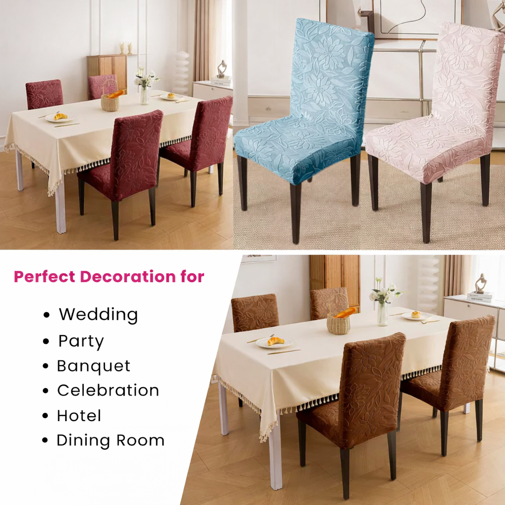 Majestic Jacquard Dark Grey Elastic Chair Cover – Stretchable, Dustproof, Machine Washable