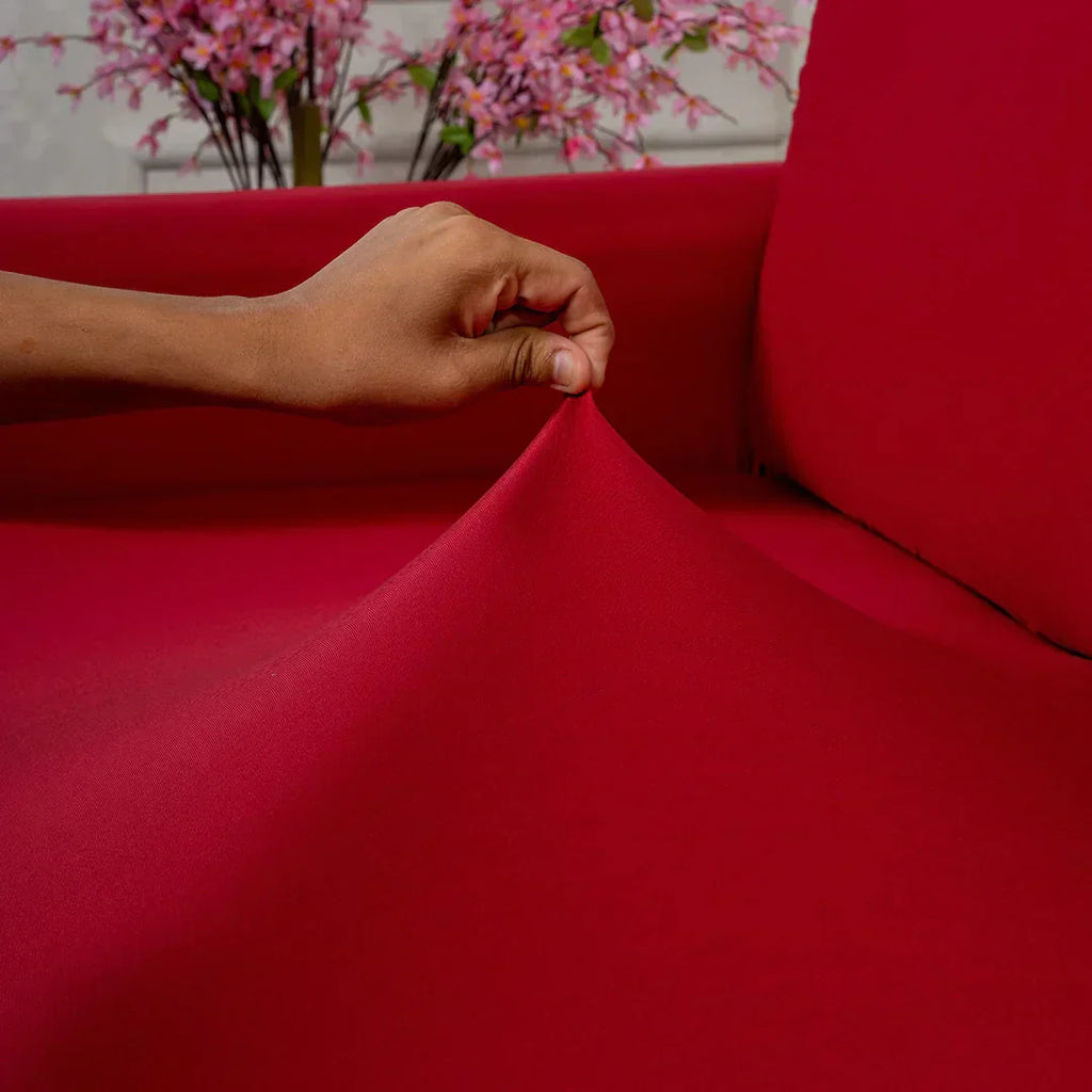 Maroon Solid - Luxury Quality Strechable & Dust-proof Sofa Cover