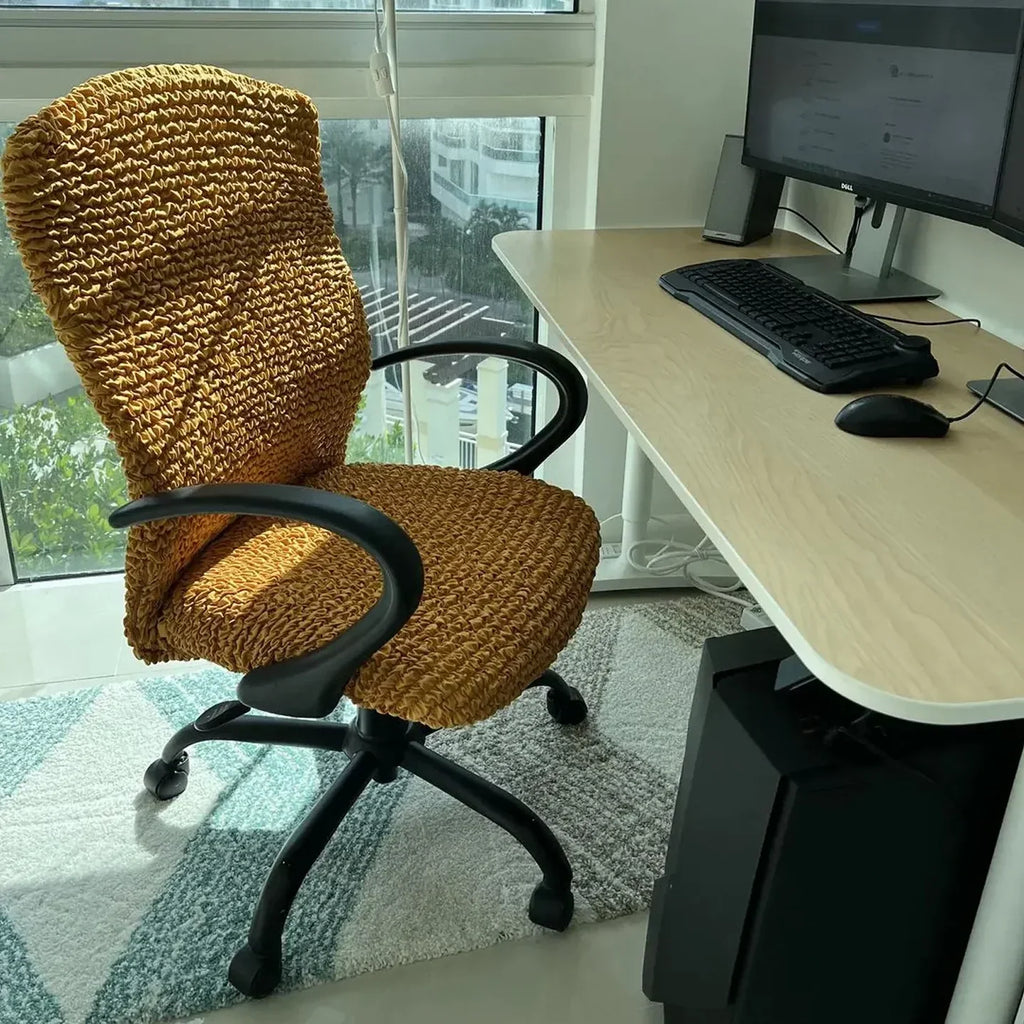 Bubble Blue Chair Cover - Fit For All Size Office Chair Slipcover, Microfibra Collection