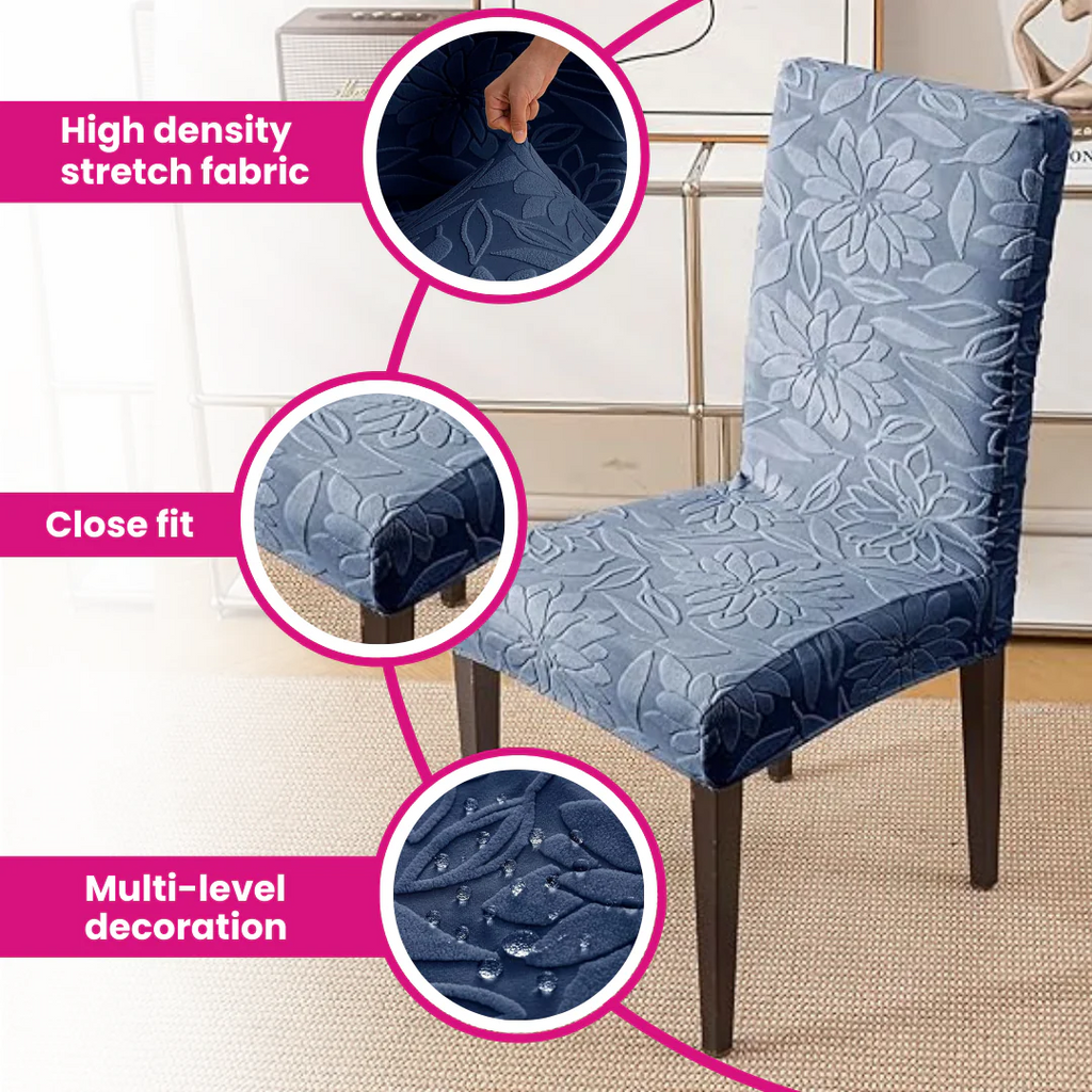 Majestic Jacquard Musturd Elastic Chair Cover – Stretchable, Dustproof, Machine Washable