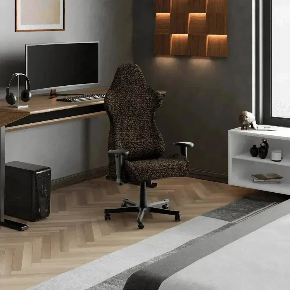 Bubble Dark Brown Chair Cover - Fit For All Size Office Chair Slipcover, Microfibra Collection