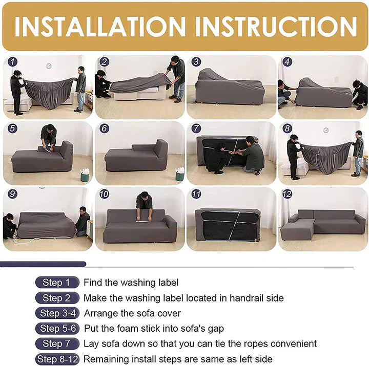 L-Shape Sofa Cover - Golden Prism