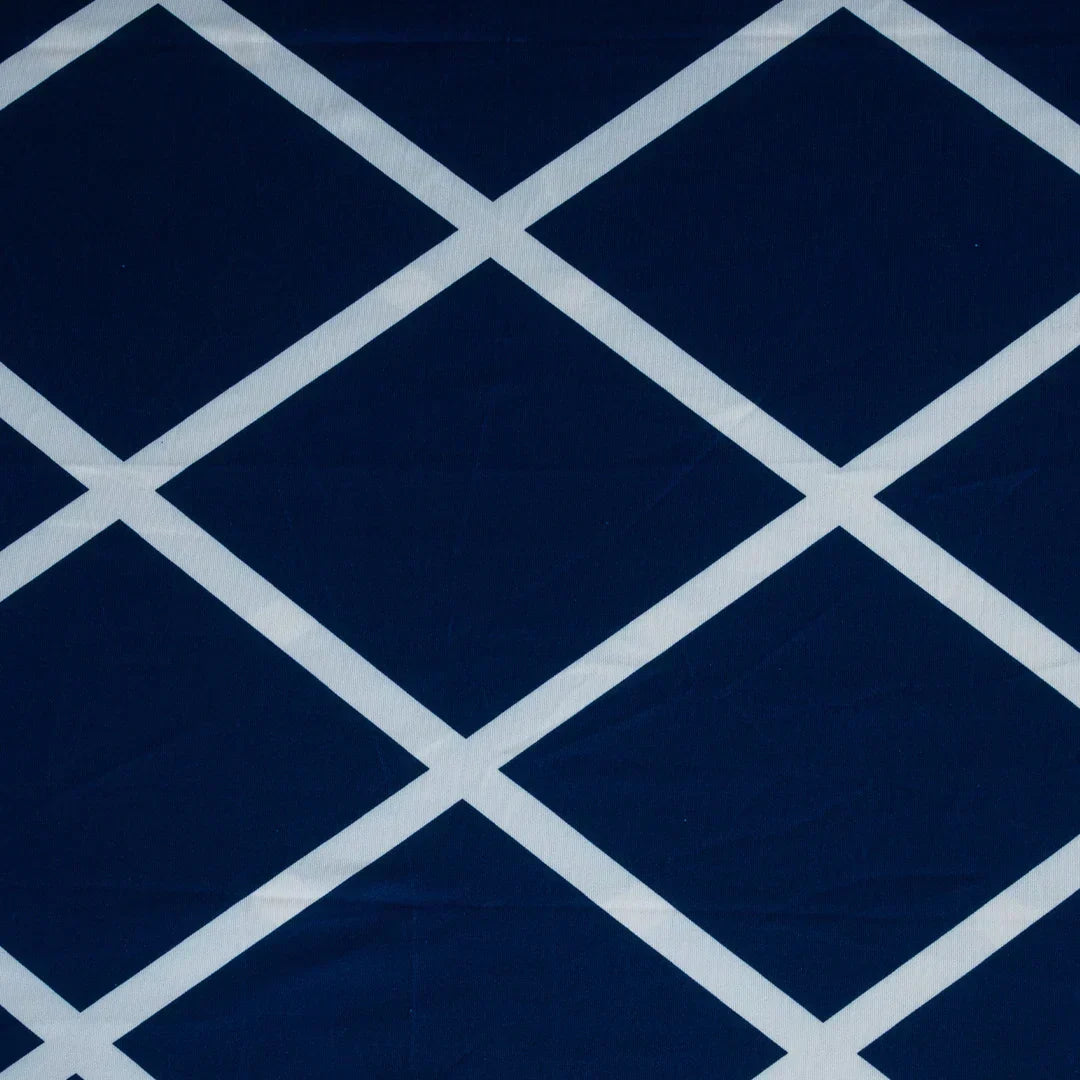 Navy Blue Checks Covers – Dustproof, Stain-Free, Water Resistant & Washable